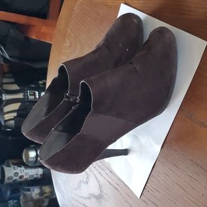 Dark brown suede Booties. Size 11